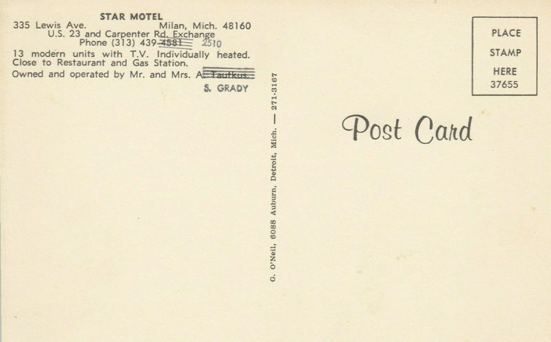 Star Motel (Strohs Motel) - Vintage Postcard (newer photo)